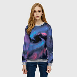 Свитшот женский Ручная роспись галактики акварелью, цвет: 3D-меланж — фото 2