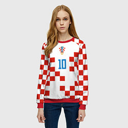 Свитшот женский Лука Модрич форма сборной Хорватии, цвет: 3D-красный — фото 2