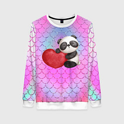 Женский свитшот Милая панда с сердечком