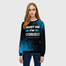 Свитшот женский Trust me Im psychologist dark, цвет: 3D-черный — фото 2