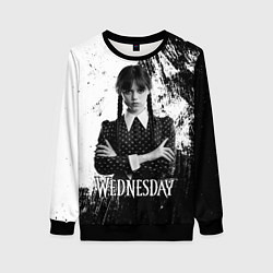 Свитшот женский Wednesday black and white, цвет: 3D-черный