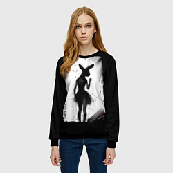 Свитшот женский Крольчиха в юбке, цвет: 3D-черный — фото 2