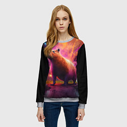 Свитшот женский Фееричная капибару, цвет: 3D-меланж — фото 2