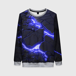 Свитшот женский Красивая синяя неоновая лава, цвет: 3D-меланж