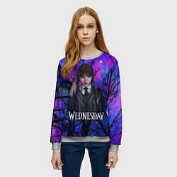 Свитшот женский Wednesday background, цвет: 3D-меланж — фото 2