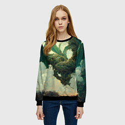 Свитшот женский Рисунок нейросети, цвет: 3D-черный — фото 2