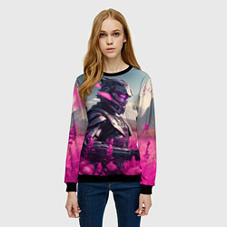 Свитшот женский Робо-самурай, цвет: 3D-черный — фото 2