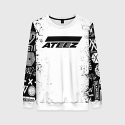 Женский свитшот Ateez black and white