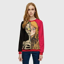 Свитшот женский M3GAN vs ANDROID, цвет: 3D-красный — фото 2