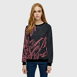 Свитшот женский Бордовое граффити, цвет: 3D-черный — фото 2