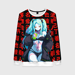 Женский свитшот Ребекка на красных иероглифах