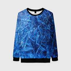 Свитшот женский Текстура расколотого льда, цвет: 3D-черный