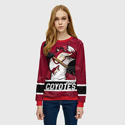 Свитшот женский Arizona Coyotes маскот, цвет: 3D-красный — фото 2
