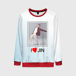 Свитшот женский Я люблю Джина, цвет: 3D-красный