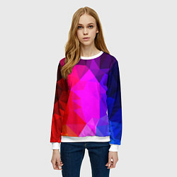 Свитшот женский Битва градиентов неон, цвет: 3D-белый — фото 2