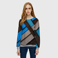 Свитшот женский Геометрия линии спорт, цвет: 3D-меланж — фото 2