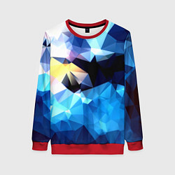 Свитшот женский Polygon blue abstract collection, цвет: 3D-красный