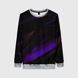 Свитшот женский Blue stripes geometry, цвет: 3D-меланж