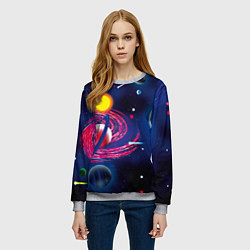Свитшот женский Вселенная, космос, цвет: 3D-меланж — фото 2