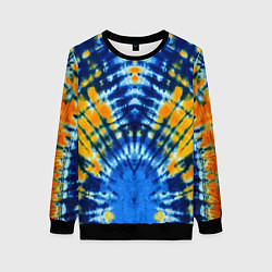 Свитшот женский Tie dye стиль хиппи, цвет: 3D-черный