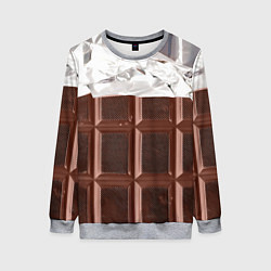 Свитшот женский Темная плитка шоколада в обертке, цвет: 3D-меланж
