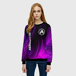 Свитшот женский Aerosmith violet plasma, цвет: 3D-черный — фото 2