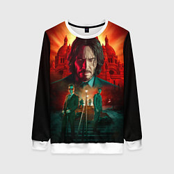 Свитшот женский John Wick catholic church Paris, цвет: 3D-белый