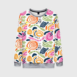 Свитшот женский Геометрический паттерн, цвет: 3D-меланж