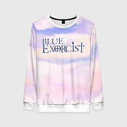 Свитшот женский Blue Exorcist sky clouds, цвет: 3D-белый