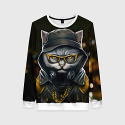 Свитшот женский Rich grey Cat, цвет: 3D-белый