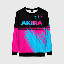 Свитшот женский Akira - neon gradient: символ сверху, цвет: 3D-черный