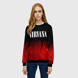 Свитшот женский Nirvana red plasma, цвет: 3D-черный — фото 2