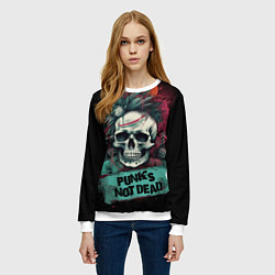 Свитшот женский Punks not dead, цвет: 3D-белый — фото 2