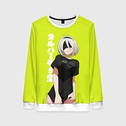 Свитшот женский YoRHa 2-gou B-gata, цвет: 3D-белый