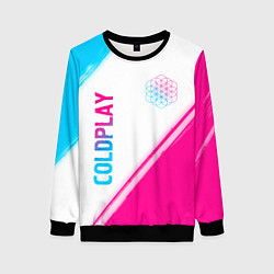Женский свитшот Coldplay neon gradient style: надпись, символ