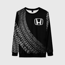 Свитшот женский Honda tire tracks, цвет: 3D-черный