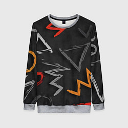 Свитшот женский Паттерн фигуры, цвет: 3D-меланж