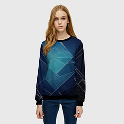 Свитшот женский Геометрическая бесконечность, цвет: 3D-черный — фото 2