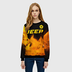 Свитшот женский Jeep - gold gradient: символ сверху, цвет: 3D-черный — фото 2