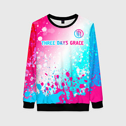 Женский свитшот Three Days Grace neon gradient style: символ сверх