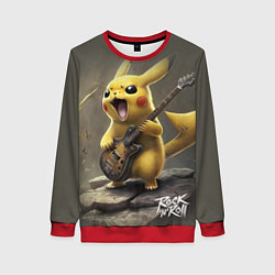Свитшот женский Pikachu rock, цвет: 3D-красный