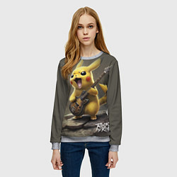 Свитшот женский Pikachu rock, цвет: 3D-меланж — фото 2