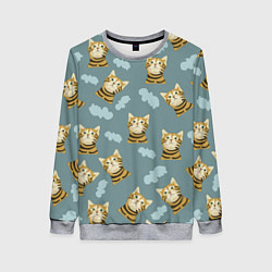 Свитшот женский Кот в облоках, цвет: 3D-меланж