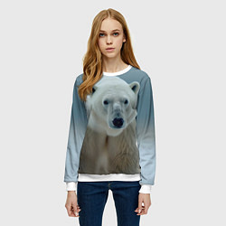 Свитшот женский Белый медведь полярный, цвет: 3D-белый — фото 2