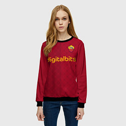 Свитшот женский AS Roma форма 2223 домашняя, цвет: 3D-черный — фото 2