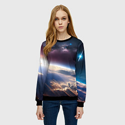 Свитшот женский Планета и космос, цвет: 3D-черный — фото 2