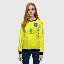 Свитшот женский Винисиус Жуниор ЧМ 2022 сборная Бразилии домашняя, цвет: 3D-черный — фото 2