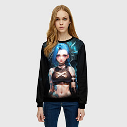Свитшот женский Jinx arcane league of legends, цвет: 3D-черный — фото 2