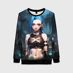 Свитшот женский Arcane League of Legends Jinx, цвет: 3D-черный