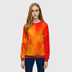 Свитшот женский Фантазия в красном и желтом, цвет: 3D-красный — фото 2